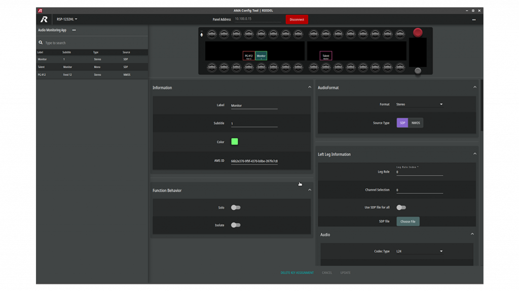 Riedel Debuts Audio Monitoring App for 1200 Series SmartPanels